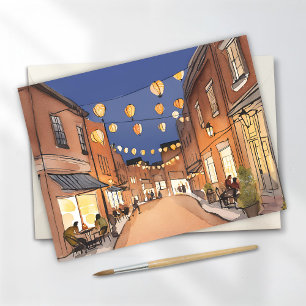 Nordend Italienisches Viertel Boston Aquarellkarte