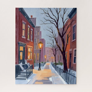 Nordend-Winter-Boston-Aquarellmalerei Puzzle