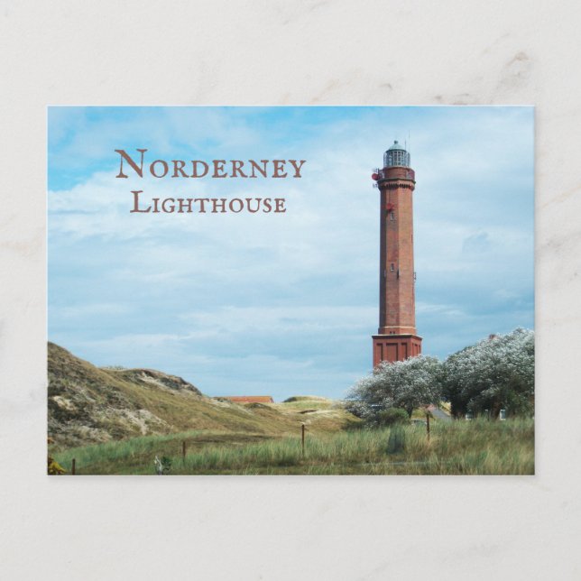 Norderney Lighthouse East Frisian Islands, Deutsch Postkarte (Vorderseite)