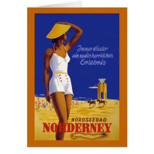 "Norderney" Vintages deutsches Reise-Plakat