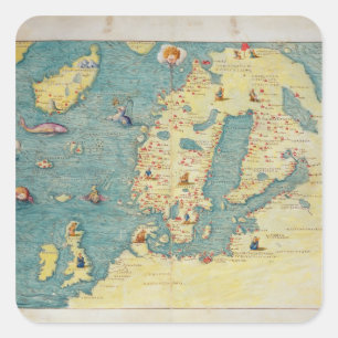 Nordeuropa Quadratischer Aufkleber