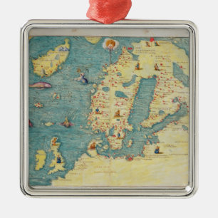 Nordeuropa Silbernes Ornament