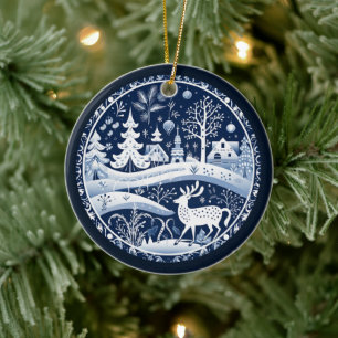 Nordeuropäisches Rentierschmuckstück Keramik Ornament