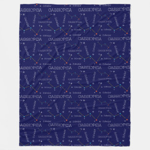 Nordhalbkugel Konstellation Kassioipeia Fleecedecke
