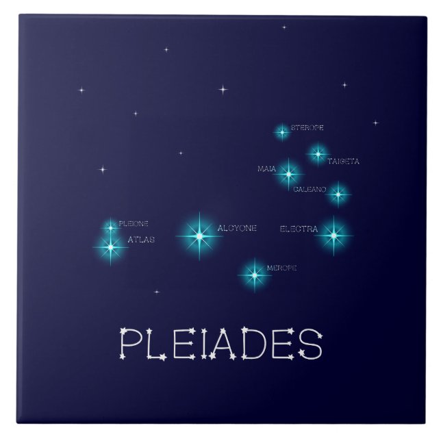 Nordhalbkugel Pleiades Star Formation Fliese (Vorderseite)
