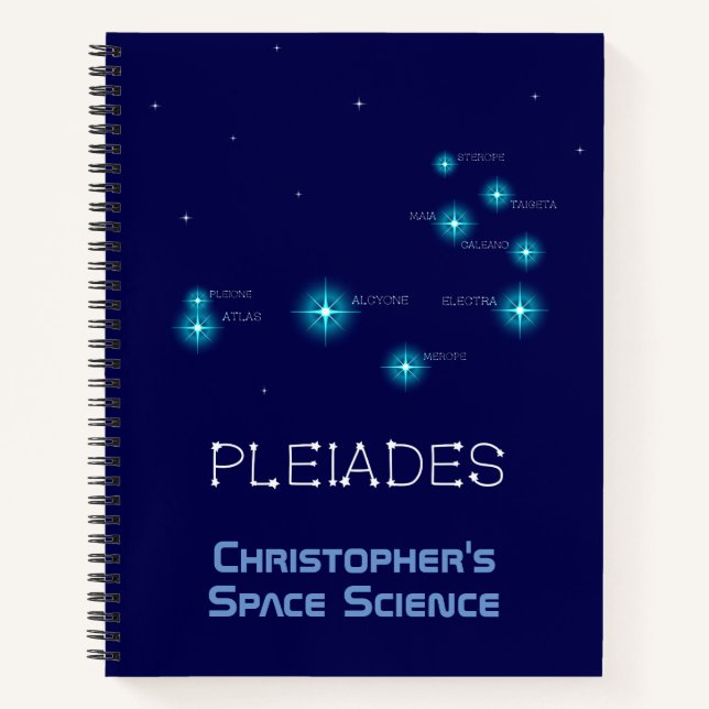 Nordhalbkugel Pleiades Star Formation Notizbuch (Vorderseite)