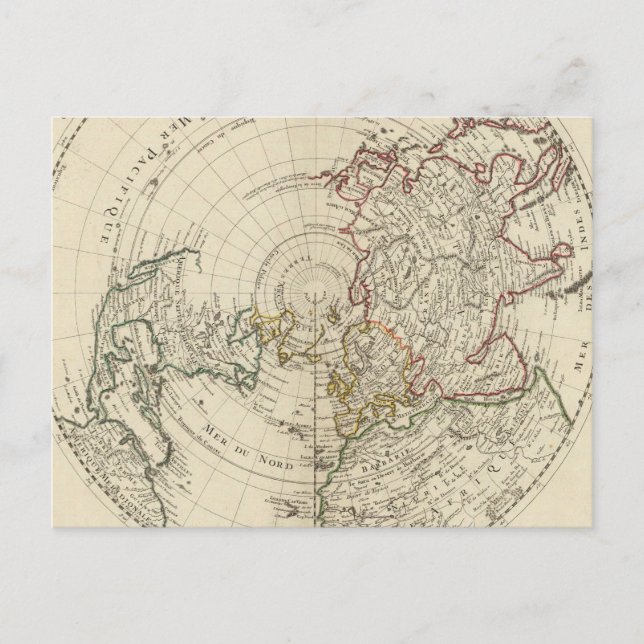 Nordhalbkugel Postkarte (Vorderseite)