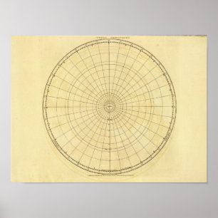 Nordhemisphäre-Kontur Poster