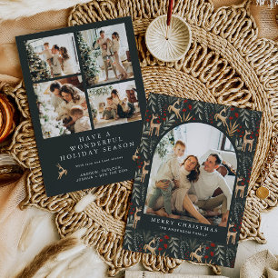 Nordic 5 Foto Weihnachtskarte Boho Scandi Holiday Feiertagskarte