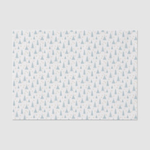 Nordic Aquamarin Christmas Trees White Seidenpapier