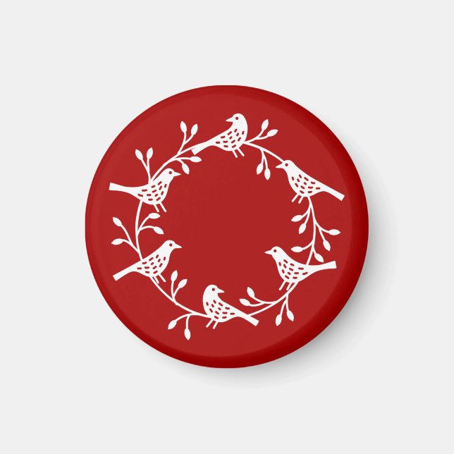 Nordic Bird Wreath Magnet (Vorne)
