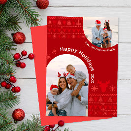 Nordic Christmas Arch Zwei Foto Urlaubskarte Feiertagskarte