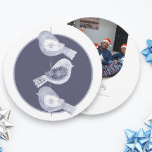 Nordic Christmas Blue Birds Photo