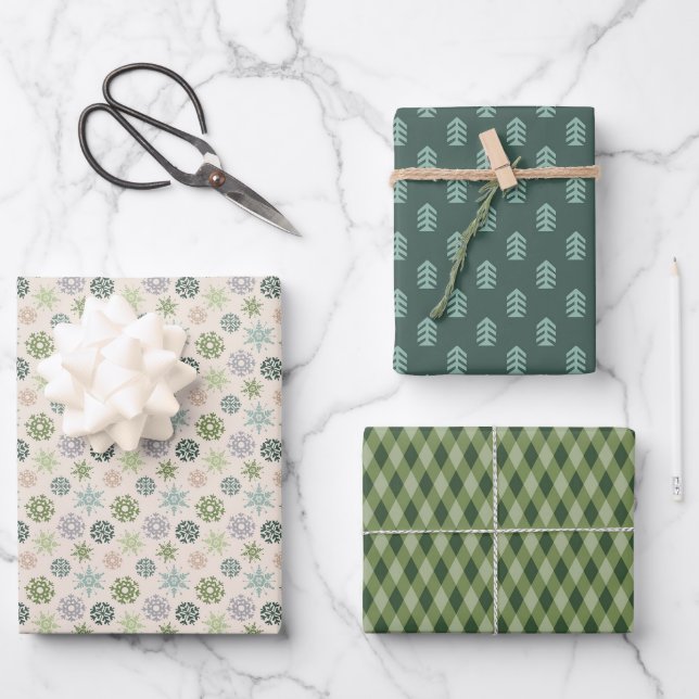 Nordic Christmas Classics Wrapping Paper Sheets Geschenkpapier Set (Vorderseite)