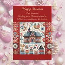 Nordic Christmas Cottage Scandinavian Village Red