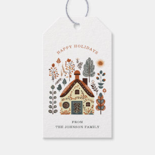 Nordic Christmas Family House - Geschenkmarken Geschenkanhänger