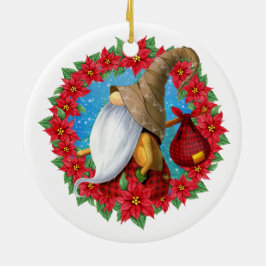 Nordic Christmas Gnome Foto Keramik Ornament