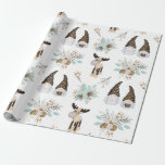 Nordic Christmas Pattern Wrapping Paper Geschenkpapier<br><div class="desc">Wrapping Paper Niedlich Nordic Christmas Pattern Gnomes Weihnachten/Feiertage/Feiertage/Einzigartige,  individuell anpassbare HINTERGRUNDFARBE</div>