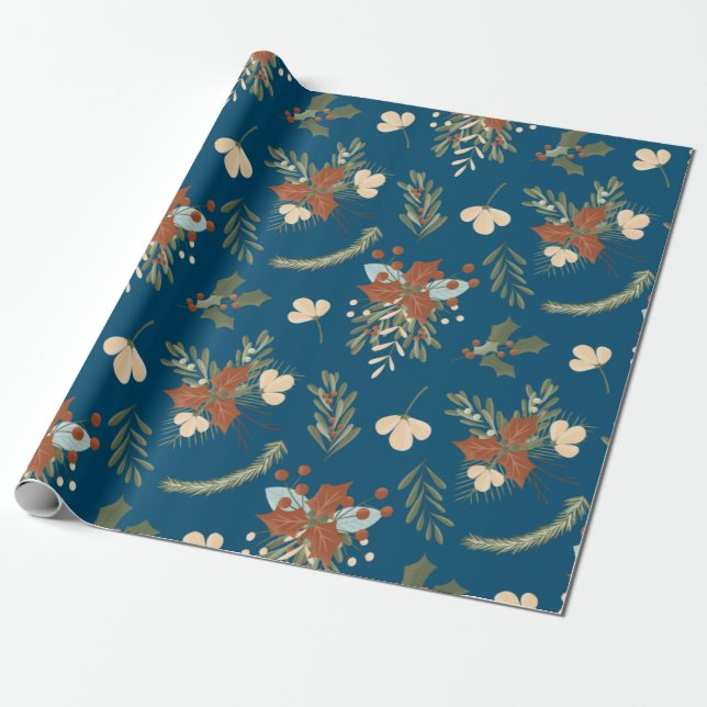 Nordic Christmas Pattern Wrapping Paper Geschenkpapier (Ungerollt)