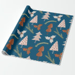 Nordic Christmas Pattern Wrapping Paper Geschenkpapier<br><div class="desc">Wrapping Paper Niedlich Nordic Christmas Pattern Gnomes Weihnachten/Feiertage/Feiertage/Einzigartige,  individuell anpassbare HINTERGRUNDFARBE</div>