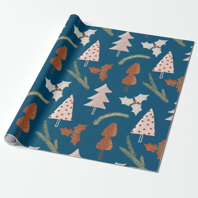 Nordic Christmas Pattern Wrapping Paper Geschenkpapier (Ungerollt)