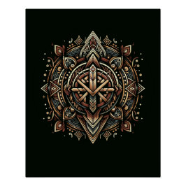 Nordic Compass Mandala Poster