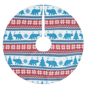 Nordic Fair Isle Triceratops Dinosaurier Sweater Polyester Weihnachtsbaumdecke