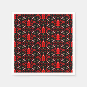 Nordic Folk Art Fish Serviette