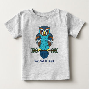 Nordic Folk Art Owl Baby T-shirt