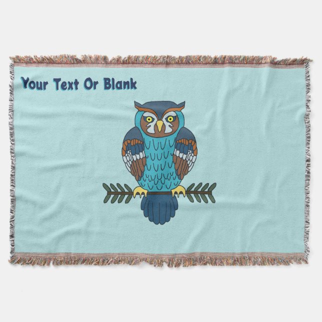 Nordic Folk Art Owl Decke (Vorderseite)
