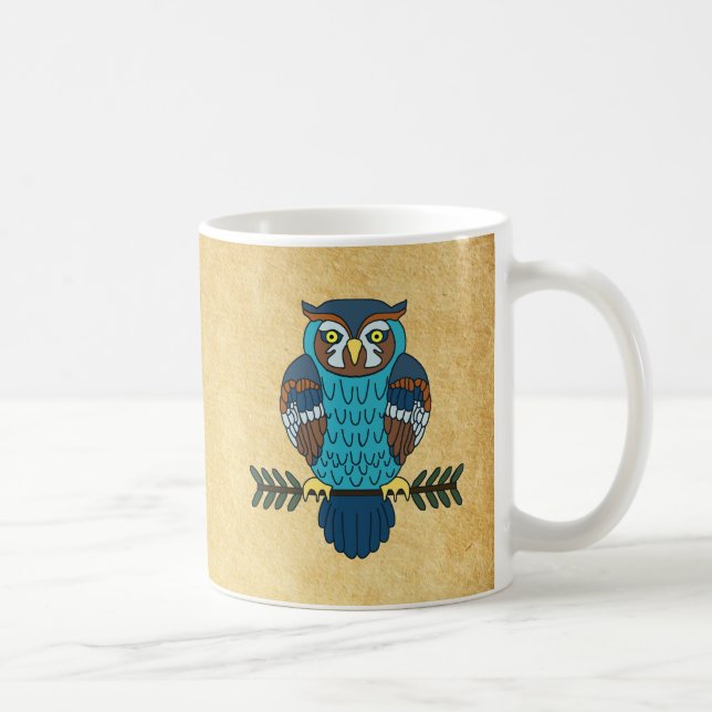 Nordic Folk Art Owl Kaffeetasse (Rechts)