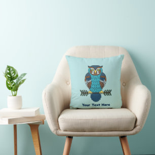 Nordic Folk Art Owl Kissen