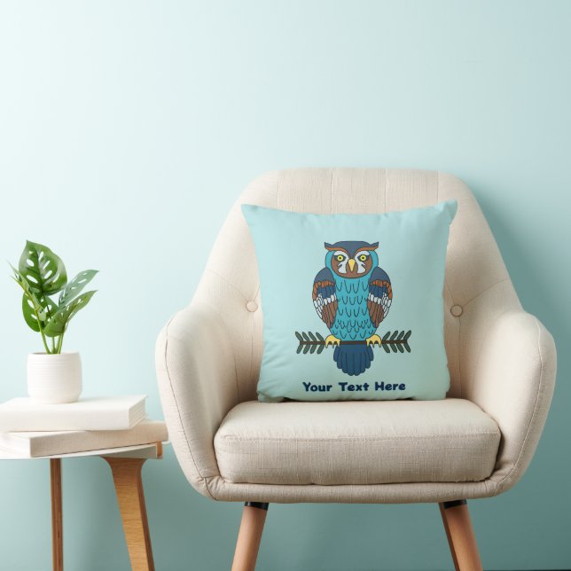 Nordic Folk Art Owl Kissen (Stuhl )