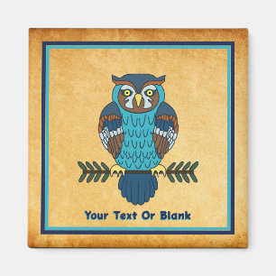 Nordic Folk Art Owl Magnet