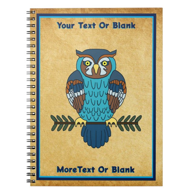 Nordic Folk Art Owl Notizblock (Vorderseite)
