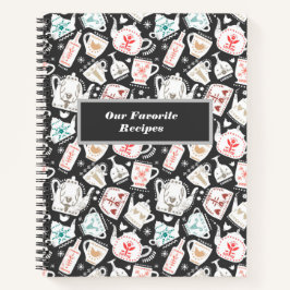 Nordic Folk Art Tableware Personalisiert Rezept Notizbuch