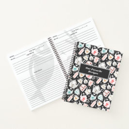 Nordic Folk Art Tableware Personalisiert Rezept Notizbuch