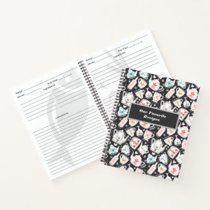 Nordic Folk Art Tableware Personalisiert Rezept Notizbuch