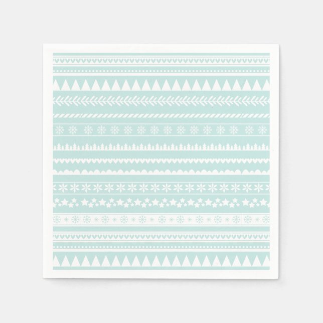 Nordic Folk Print Holiday Paper Napkin Serviette (Vorderseite)