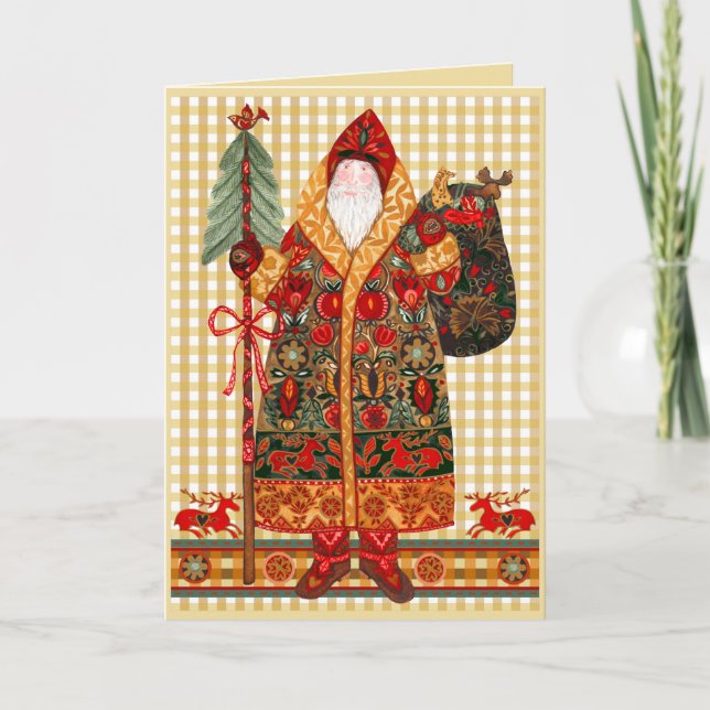 Nordic Folk Santa Card Karte (Vorderseite)