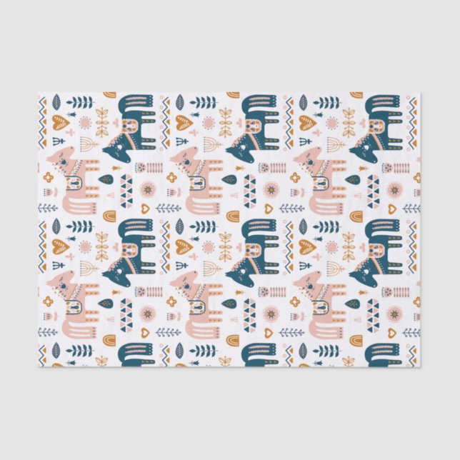 Nordic Folkart Horse Seidenpapier (Vorderseite)