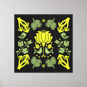Nordic Forest Mushroom Folklore Art Leinwanddruck