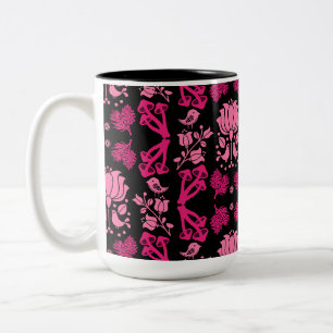 Nordic Forest Mushroom Folklore Art Zweifarbige Tasse