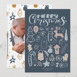 Nordic Frohe Weihnachten Familienfoto Weihnachten