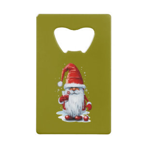 Nordic Gnome mit einem Glas Granatapfelsaft Geldbeutel Flaschenöffner