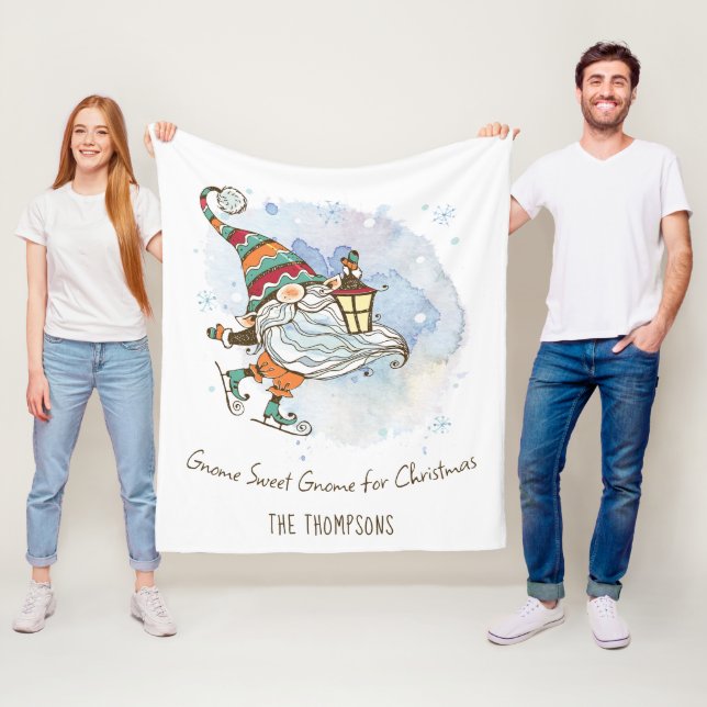 Nordic Gnome Personalisierte Weihnachten Fleecedecke (Beispiel)