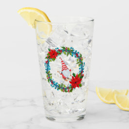 Nordic Gnome Skier Innerhalb eines Weihnachtskranz Glas