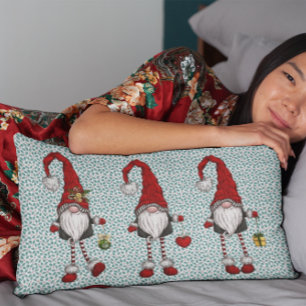Nordic Gnomes Mistletoe Pattern Lendenkissen
