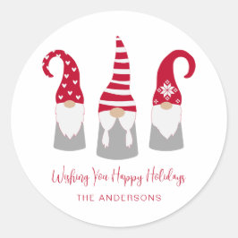 Nordic Gnomes Weihnachtsfeiertag Runder Aufkleber