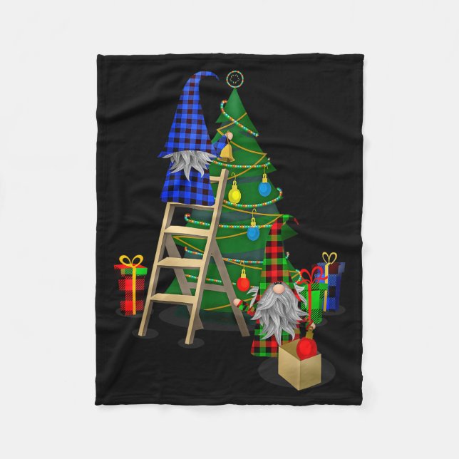 Nordic Gnomes Winter Christmas Swediomte Elves  Fleecedecke (Vorderseite)